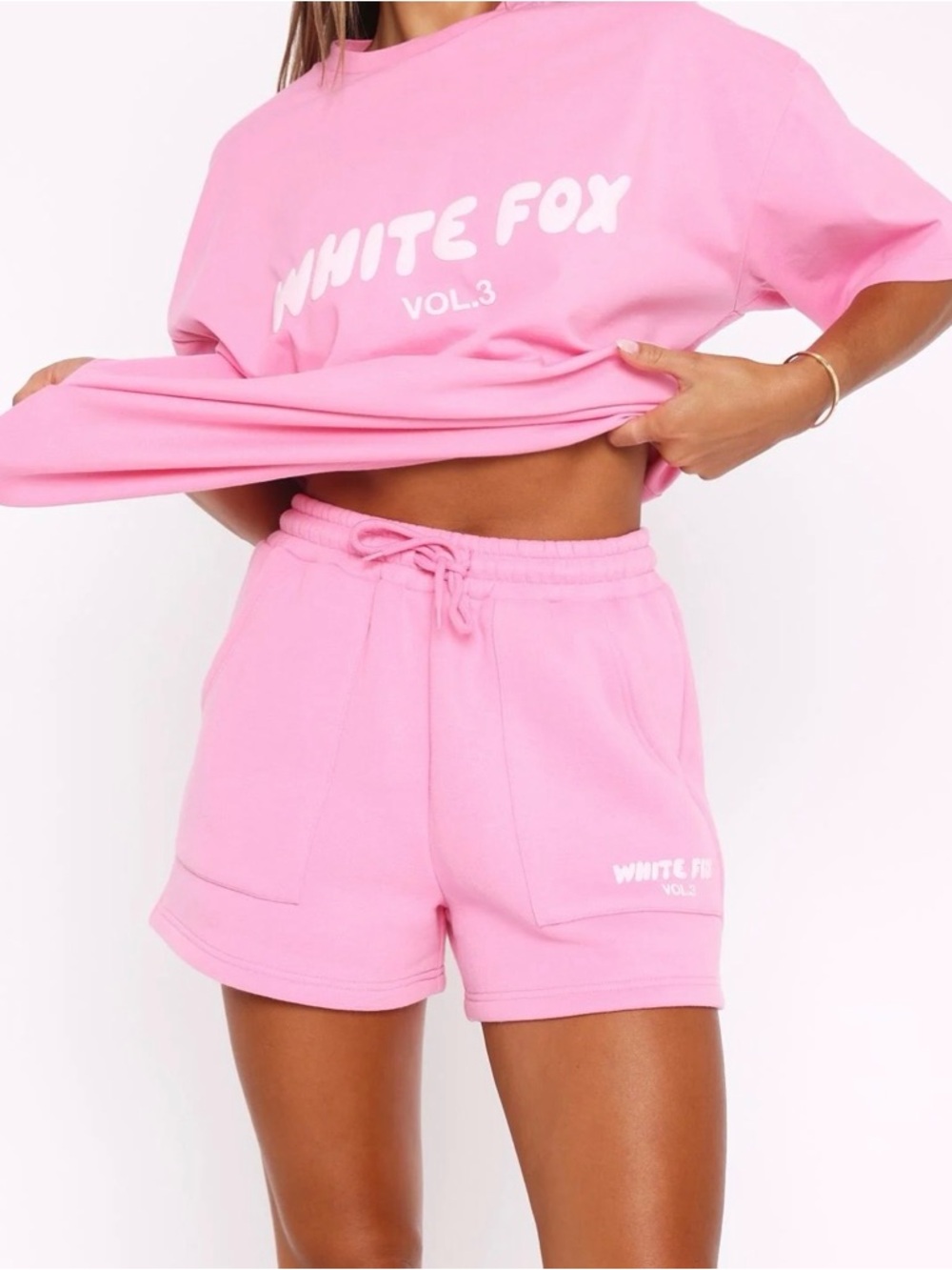 White Fox Boutique Offstage Lounge Shorts Bubblegum Pink Size XXS
